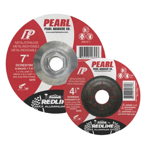 6 x 1/4 x 5/8-11 Redline™ Max-A.O.™ Depressed Center Grinding Wheel, 10/Box, Pipeline