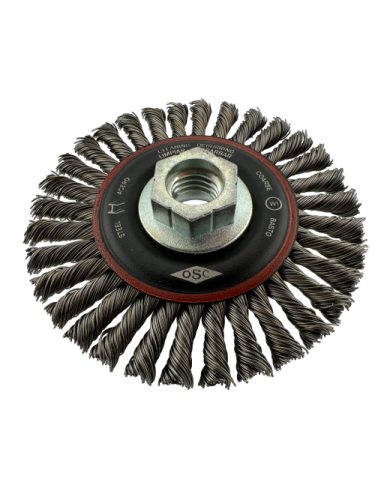 OSC Brand Stringer Bead Twist Knot Wheels - 4" .020 5/8-11 Steel