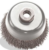4 x 5/8-11 Crimped Cup, Tempered Wire