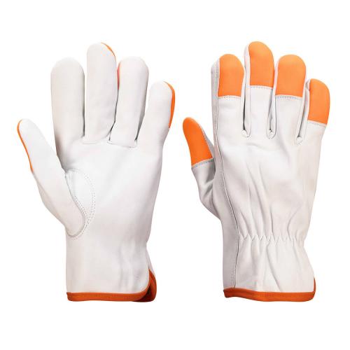 Portwest Leather Driver 100 Goat Orange Tip Gloves (12pk), Style A261