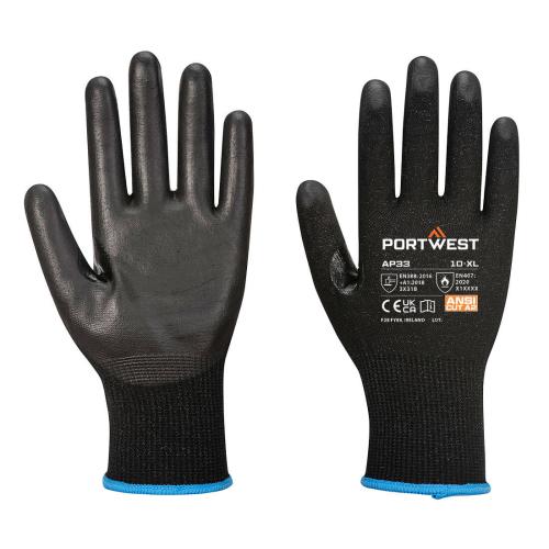 Portwest LR15 PU Touchscreen Glove A2 (PK12), Style AP33