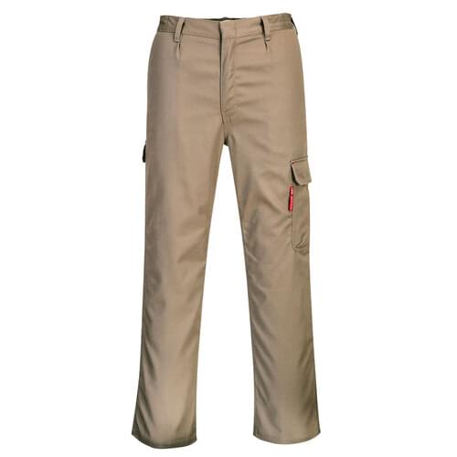 Image of Portwest Bizweld FR Cargo Pants Khaki  - L / R.  Style BZ31.  [BZ31KHRL]