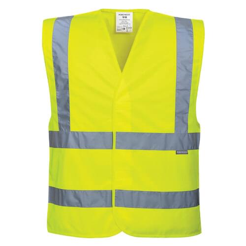 Image of Portwest Hi-Vis Two Band and Brace Vest Yellow  - S/M / R.  Style C470.  [C470YERS/M]