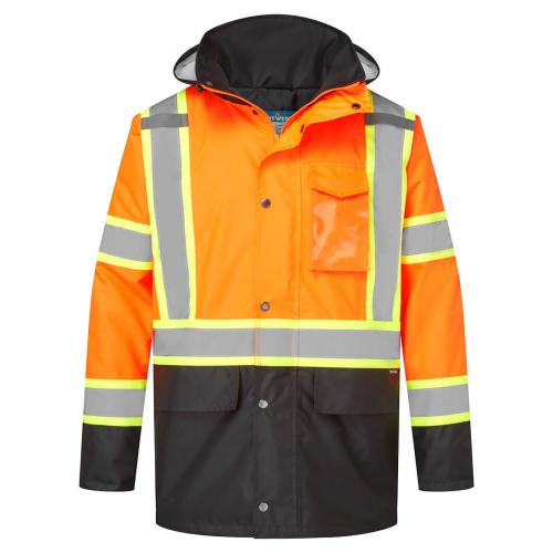 Portwest Hi-Vis X Back Contrast Winter Traffic Jacket, Style CA369