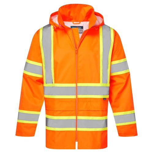 Portwest Hi-Vis X Back Contrast Tape Rain Jacket, Style CA400