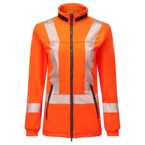 Portwest Women's Hi-Vis Segmented Striped Full Fleece Zip Jacket , Style IOS474