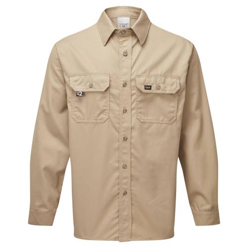 Portwest Ultrasoft 7oz Deluxe Work shirt , Style IUP650 - Size/Fit : L/ R , Khaki