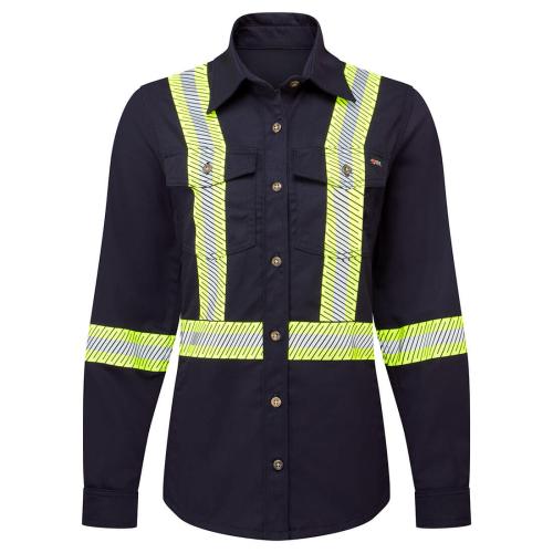 Portwest Women's Ultrasoft 7oz Deluxe Segmented Striped Work shirt , Style IUS673