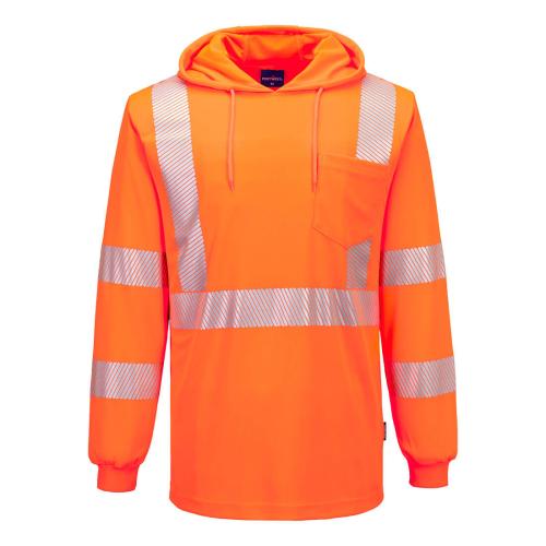 Portwest Hi-Vis Lightweight Hooded T-Shirt L/S, Style L042
