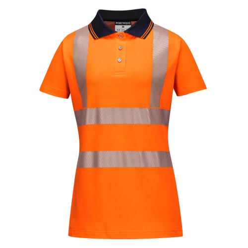 Portwest Hi-Vis Women's Cotton Comfort Pro Polo Shirt S/S , Style LW72