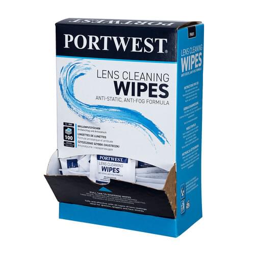 Image of Portwest Lens Cleaning Wipes White  - 0 / R.  Style PA01.  [PA01WHR]