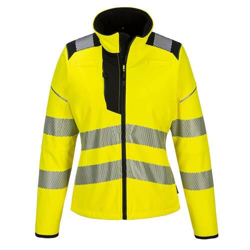 Image of Portwest PW3 Hi-Vis Women's Softshell Yellow/Black  - XS / R.  Style PW381.  [PW381YBRXS]