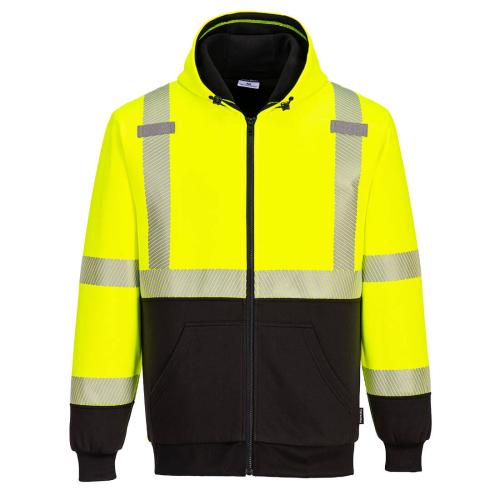 Portwest Hi-Vis Contrast Zipped Winter Hoodie , Style UB325