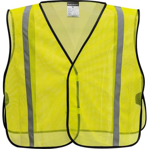 Image of Portwest Economy Non ANSI Mesh Vest Yellow  - 0 / R.  Style US390.  [US390YER]