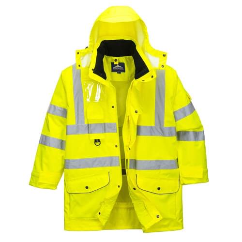 Image of Portwest Hi-Vis 7-in-1 Traffic Jacket Yellow  - XL / R.  Style US427.  [US427YERXL]
