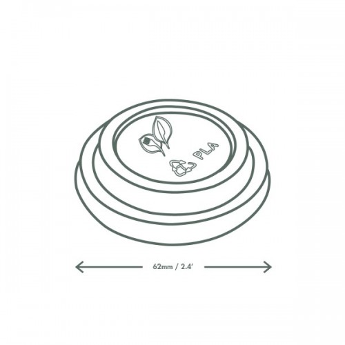 Image of Vegware sustainable 62-Series CPLA hot cup lid (Case of 2000)