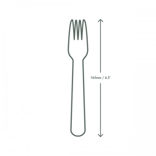 Image of Vegware sustainable 6.5in compostable CPLA fork (Case of 1000)