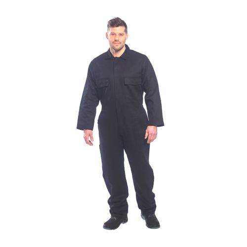 Image of Portwest Work Cotton Coverall Black  - L / R.  Style S998.  [S998BKRL]