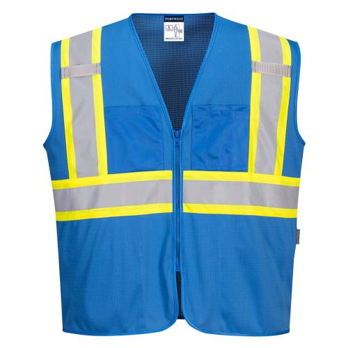 US391 - Iona Plus Enhanced Mesh Zipped Vest Royal Blue