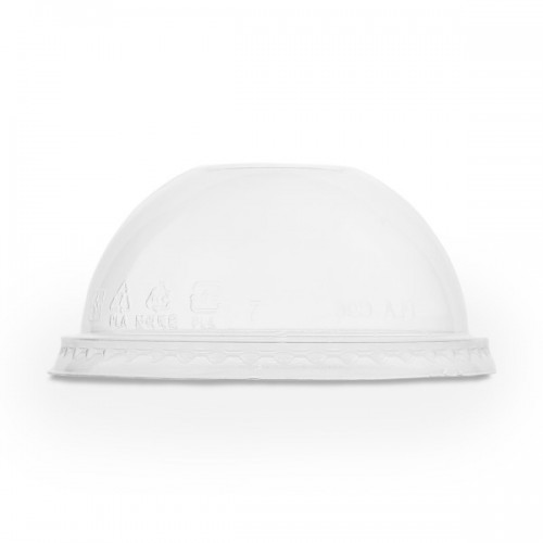 Image of Vegware sustainable 96-Series PLA dome lid, no hole (Case of 1000)