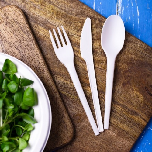 Image of Vegware sustainable 6.5in compostable CPLA fork (Case of 1000)