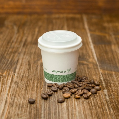 Image of Vegware sustainable 62-Series CPLA hot cup lid (Case of 2000)