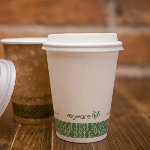 Image of Vegware sustainable 79-Series CPLA hot cup lid (Case of 1000)