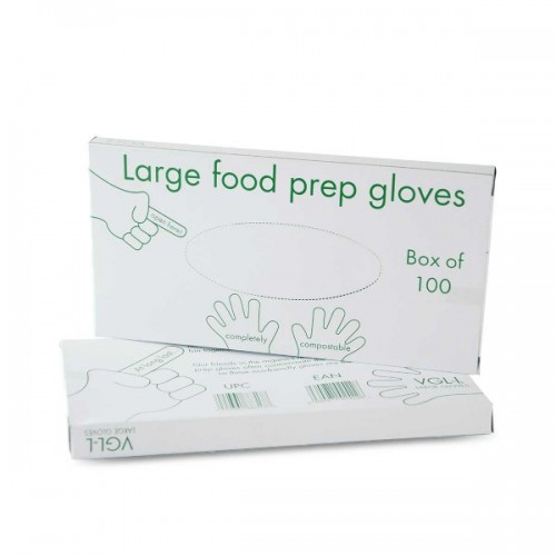 Image of Vegware sustainable 9.5 x 11.75in large food handling glove, natural (Case of 2400)