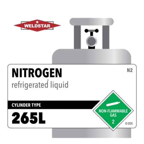 Nitrogen, 265L, Industrial (I), 99.9%, 6363 ft3, High Pressure Steel (HPS), CGA 580