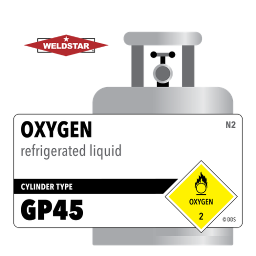 Oxygen, GP45, 2.0, Medical USP (MUSP), 99.0%, 4577 ft3, High Pressure Steel (HPS), CGA 440