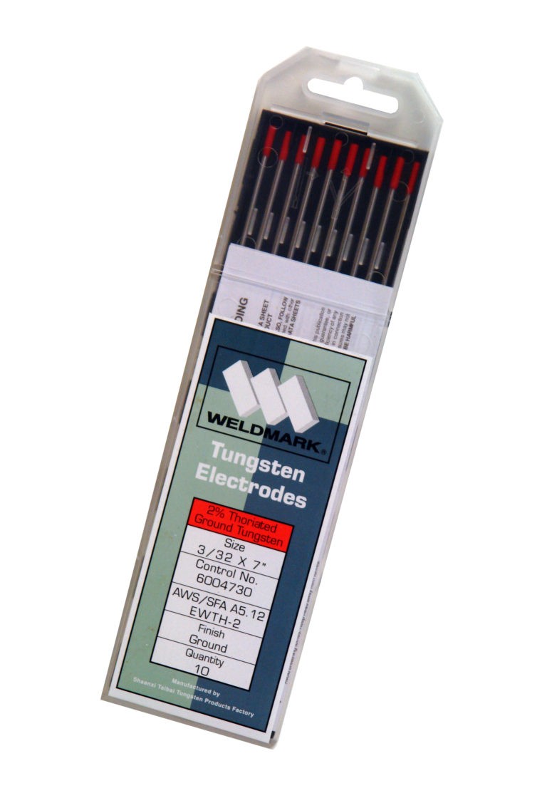 Red Tip Thoriated Tungsten Electrodes, 3/32 (0.094) Diameter, 10 Pack