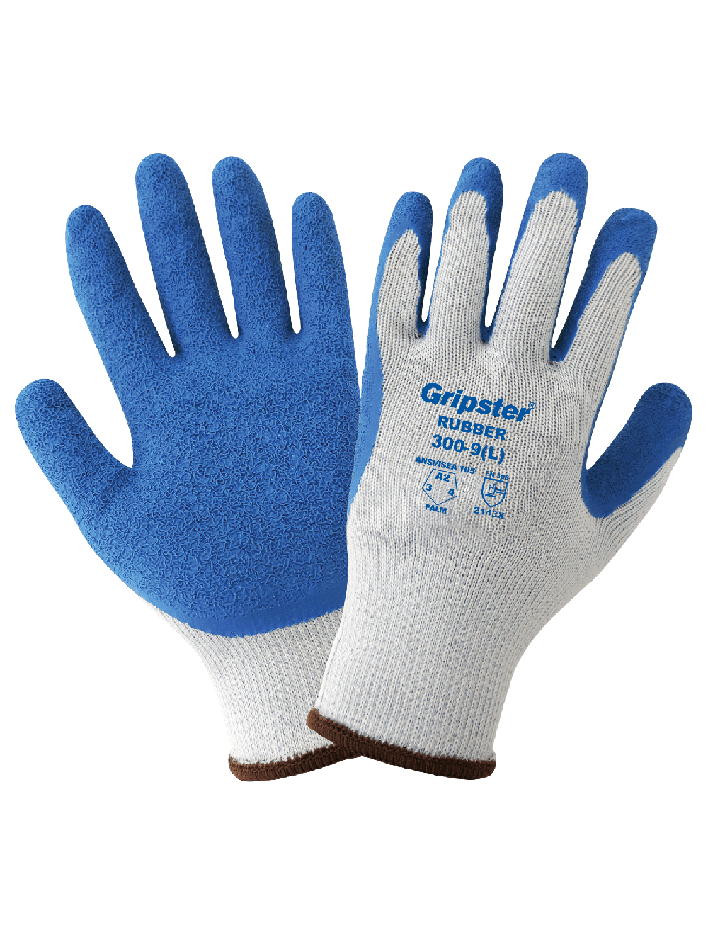 Gripster® Seamless Gray Rubber Palm Coated 10Gauge Polyester Gloves