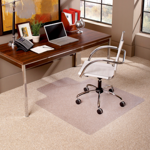 EverLife Chair Mat for Low Pile Carpet, 45"x 53" with Lip, Clear