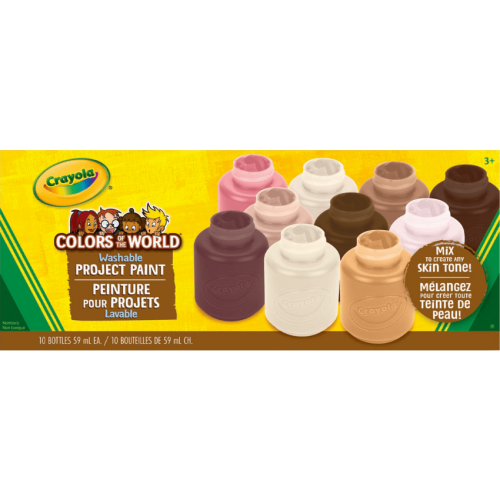 Crayola Colors of the World Washable Paint - 59.15 mL - Almond, Gold, Rose - 10 / Box