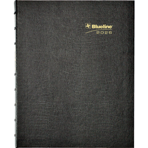 Blueline 2026 MiracleBind 16-Month Monthly Planner - September to December - 9-1/4" x 7-1/4" - Black - Bilingual - Julian Dates - Monthly - 16 Month - September 2026 to December 2026 - 1 Month Double Page Layout - 7 1/4" (184.15 mm) x 9 1/4" (234.95 mm) S