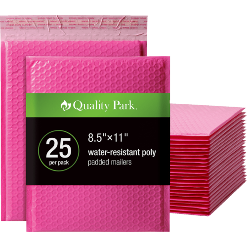 Quality Park Mailer - Bubble/Shipping - 8 1/2" Width x 11" Length - Peel & Seal - Poly - 25 / Box - Pink
