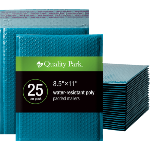 Quality Park Mailer - Bubble/Shipping - 8 1/2" Width x 11" Length - Peel & Seal - Poly - 25 / Box - Blue