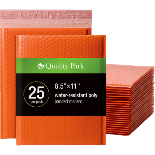Quality Park Mailer - Bubble/Shipping - 8 1/2" Width x 11" Length - Peel & Seal - Poly - 25 / Box - Orange
