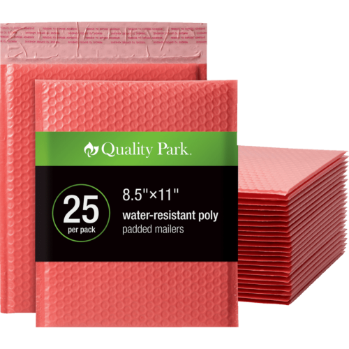 Quality Park Mailer - Bubble/Shipping - 8 1/2" Width x 11" Length - Peel & Seal - Poly - 25 / Box - Coral