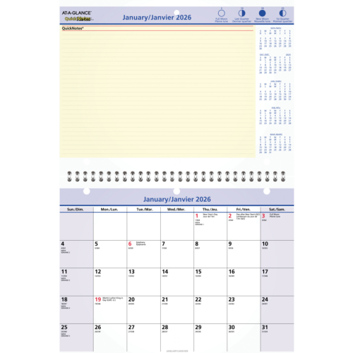 AT-A-GLANCE® QuickNotes® Recycled Monthly Wall Calendar