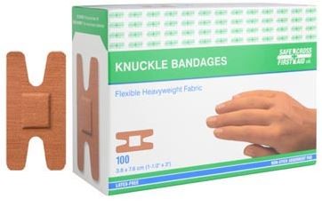 Fabric Bandages, Knuckle, 3.8 x 7.6 cm, Heavyweight, 100/Box