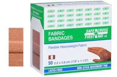 Fabric Bandages, 2.2 x 3.8 cm, Heavyweight, 50/Box
