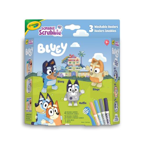 Crayola Bluey Scribble Scrubbie Playset, 3 Count