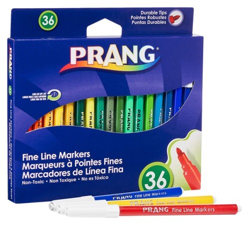 Prang Fine Line Markers - Fine Line Tip - 36 Assorted Colours - Art Markers - DIX80712