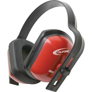 Califone Hearing Safe Hearing Protector - Adjustable Earcup, Noise Reduction, Adjustable Headband - Noise Protection - Polypropylene Headband, ABS Plastic Earcup, Polyvinyl Chloride (PVC) Ear Pad, Leatherette Ear Pad - Bright Red