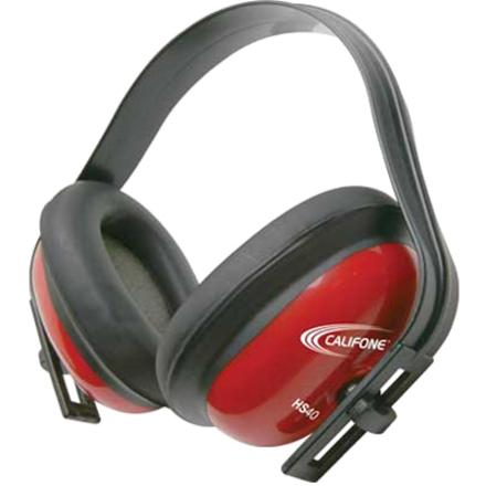 Califone Hearing Safe Hearing Protector - Adjustable Headband, Noise Reduction, Adjustable Earcup - Noise Protection - Polypropylene Headband, ABS Plastic Earcup, Polyvinyl Chloride (PVC) Ear Pad, Leatherette Ear Pad - Bright Red