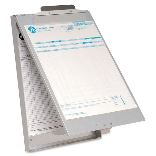 Acme United Top Hinged 30 Sheet Holder - Support 8.50" (215.90 mm) x 11" (279.40 mm) Media - 12" (304.80 mm) x 8.50" (215.90 mm) x - Aluminum - 1 Each - Silver