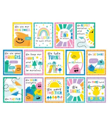 Rules For A Happy Class Mini Posters - Charts & Posters - CDP106064