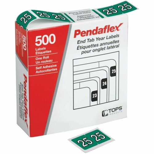 Pendaflex File Folder Label 15/16" Width x 1 1/4" Length - Dark Green - 500/Box