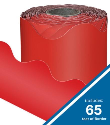 Rolled Scalloped Borders - Red - Borders & Trimmers - CDP108465